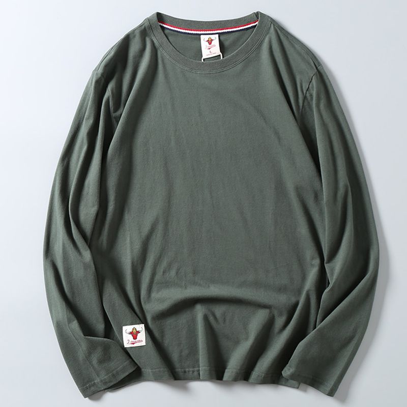 Foreign Trade Tail Goods Japanese Style Washed T-shirt Gray Green XL