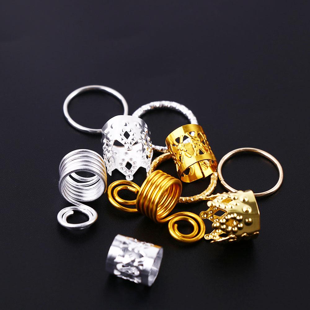 Pcs Silver Charms Gold Jewelry Hair Rings Hair Decorations African Dreadlocks Hair Braid Hair Cuffs