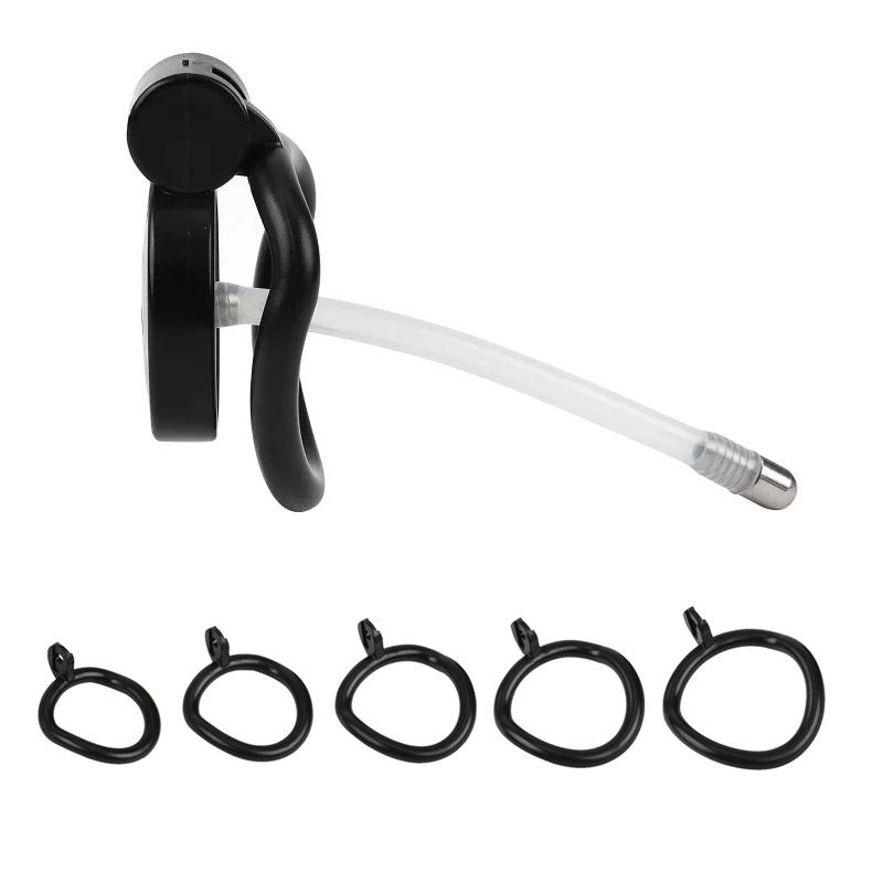 Pink Small Male Chastity Cage Set – Bird Cage Design with 5 Cock Rings & Urethral Sound Plug, Slave Play &  Sex Toys