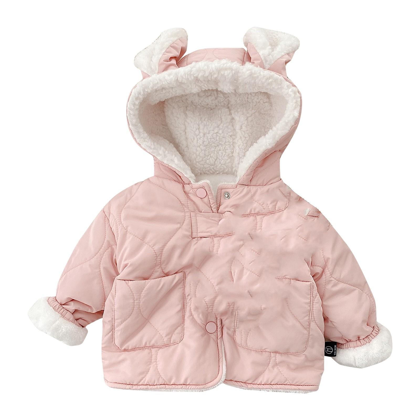 

Зимняя двусторонняя джинсовая куртка для девочек для мальчиков 80 розовый