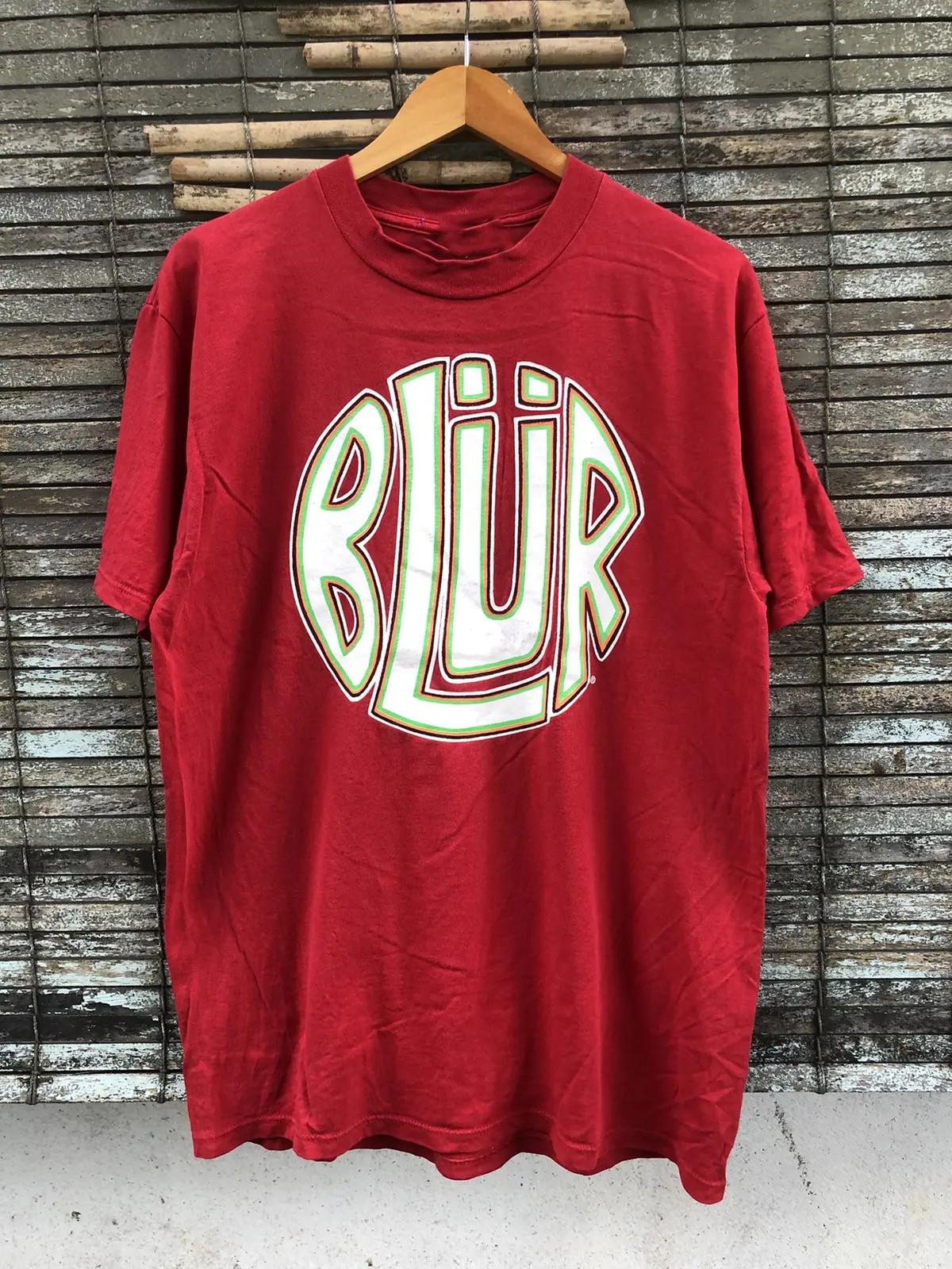 Blur Band Logo Band Short Sleeve Cotton Red All Size T Shirt UR812 S