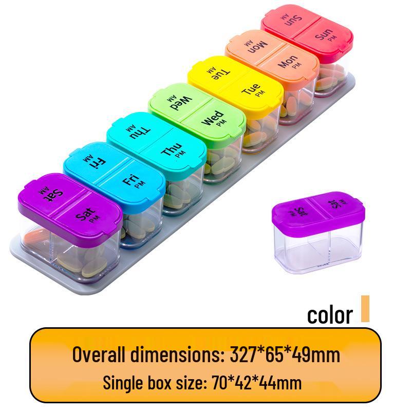 Portable Weekly Pill Organizer - Seven Day Medicine Dispenser Box