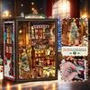 CRESYMME Miniature House Dollhouse Book Nook Kit Wooden DIY 3D Craft Christmas Decoration
