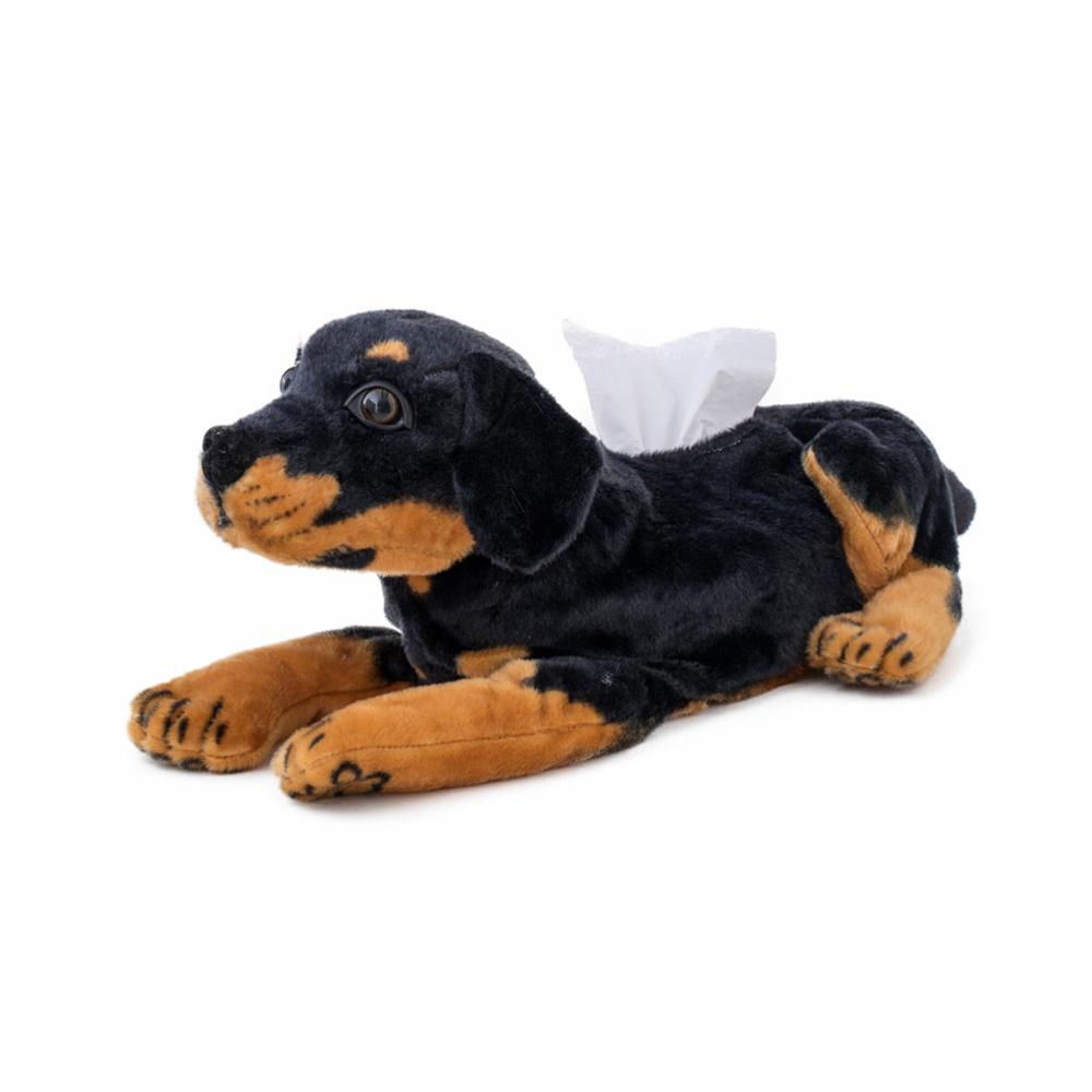 46cm Simulation Dog Plush Toy Tissue Bag Stuffed Paper Box Real-life Dog Puppy Tissue Storage Bag Creative Gift Home Decoration