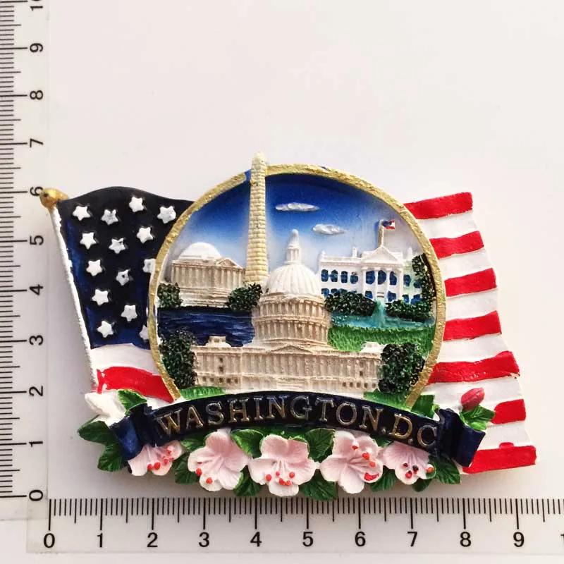 USA fridge magnets Washington D.C. cultural landscape tourist souvenirs hand-painted magnetic refrigerator sticker collection