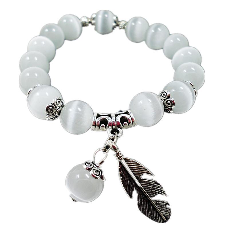 Armband mit Kristall-Katzenaugenperlen im Ethno-Stil für Damen