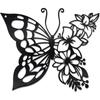 Black Metal Butterfly Wall Art Boho Home Decor Hanging Flower Ornament for Bedroom Living Room