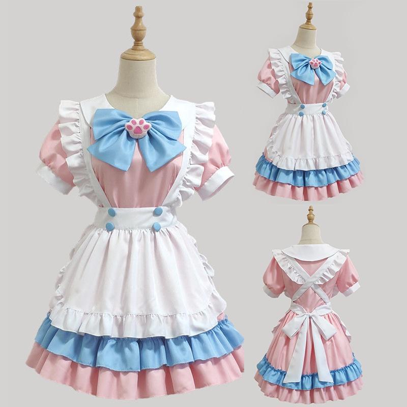 Charmantes und Elegantes Lolita-Kleid Maid-Uniform Outfit Mit Polster und Schürze