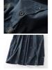 2026 Summer Women's High-End Chinese Style Cotton Linen Shirt Dress - Waist-Cinched, Slimming, Mid-Length Skirt