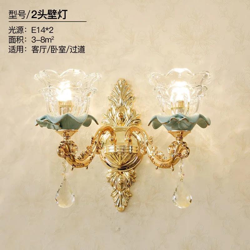 Chandelier Luxury Crystal Blue Ceramic For Living Room Ceiling Lamp Villa Bedroom Dining Room Indoor Home Decor Lighting Fixture