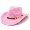 Autumn and winter new plush warm jazz hat European and American fashion one-word top curved brim top hat fashionable western denim hat