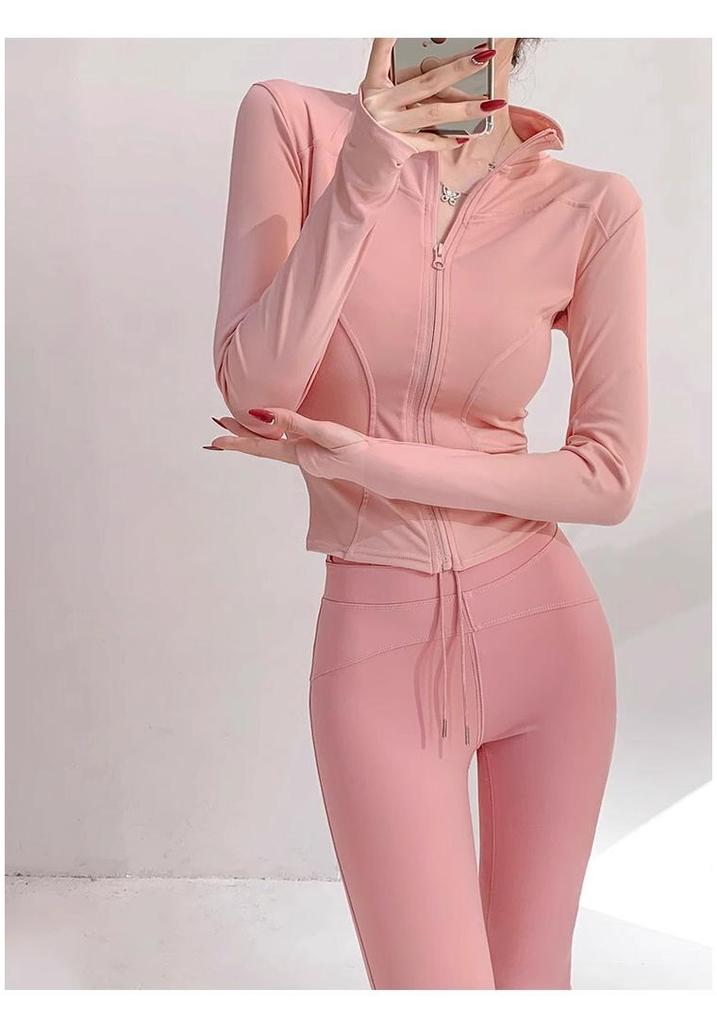 Women's Quick-Dry Yoga Jacket - Long Sleeve, Zipper, UV Protection Fitness Cardigan
