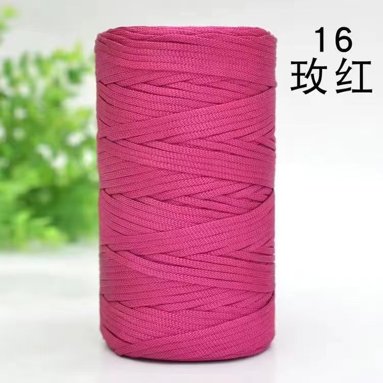 Flat Belt Wool, Light Body Ice Silk Mercerized Cotton Linen, Hand-Woven Crocheted Diy Hook Bag, Hat Seat Cushion, Hollow Thread