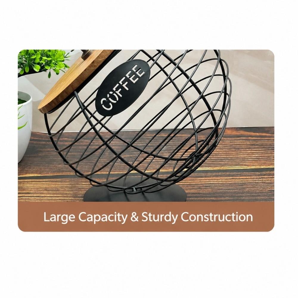 Wire Basket Coffee Pod Holder Multicolor Desktop Organizer Container Coffee Pod Organizer Cafe