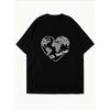White T Shirt With Heart Pattern For Casual Wear