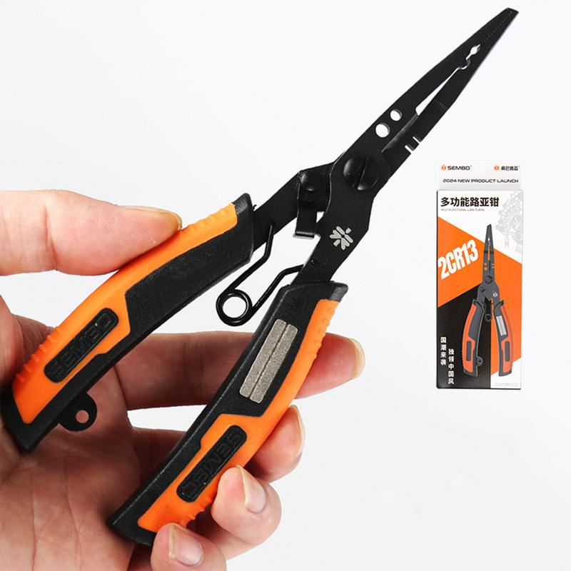 Fishing Pliers With Hook Sharpener Fishing Split Ring Pliers Fishing Lure Pliers Safety Lock Fishing Pliers For Fly Fishing