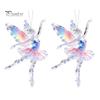 Festive Party Supplies 2Pcs Glitter Ballet Girl Keychain, 2D Acrylic Hanging Pendant for Bag Backpack, Sparkling Ornaments Trees Dancer Car
