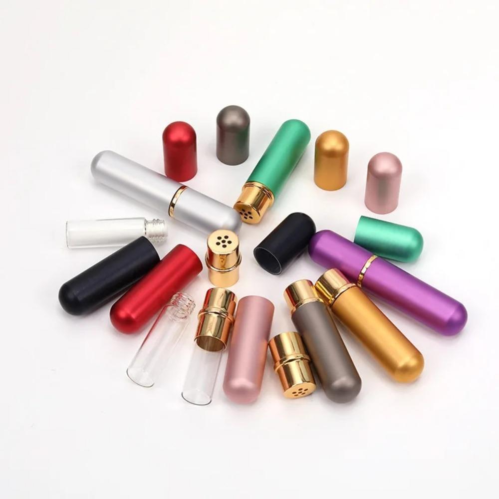 Replacement Aluminum Nasal Inhaler Colored Empty Tubes Aromatherapy Inhaler  For Essential Oil