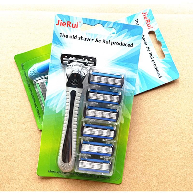 Stainless Seel 6-layer Shaver Blade Manual Shaver for Man 1 Blade Holder 6 Blade Head