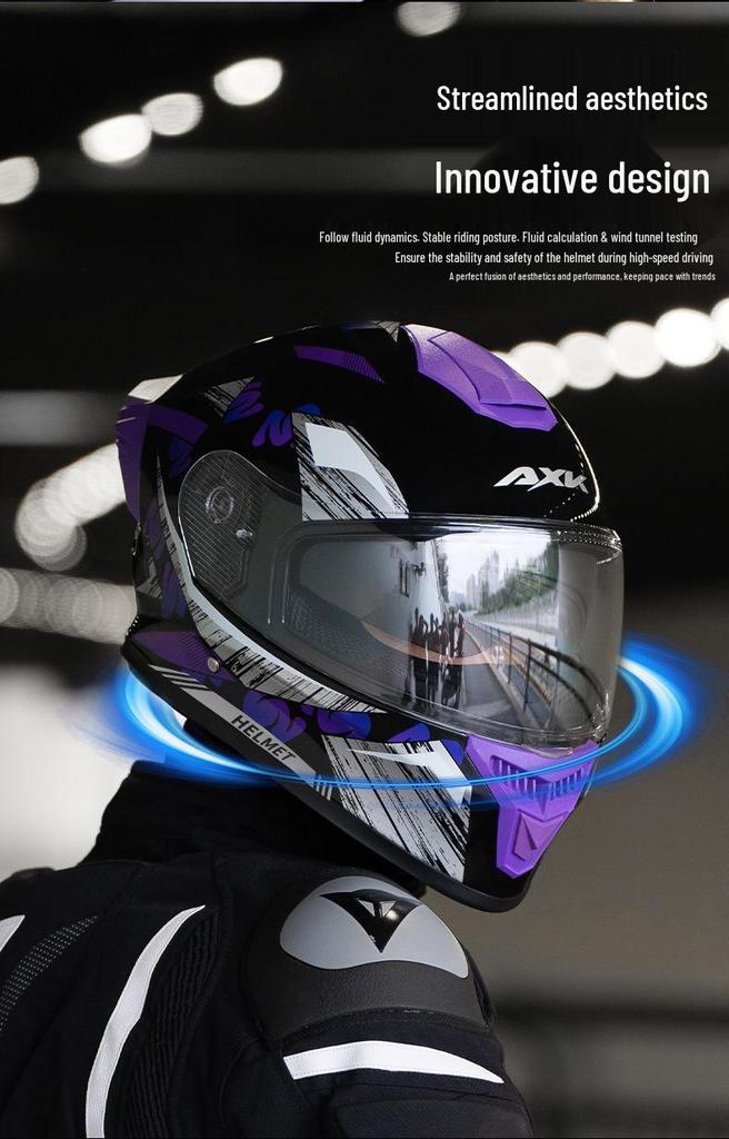 Certified Full Face Motorcycle Helmet for Men & Women, Warm, All-Season, for Electric Vehicles and Winter Riding