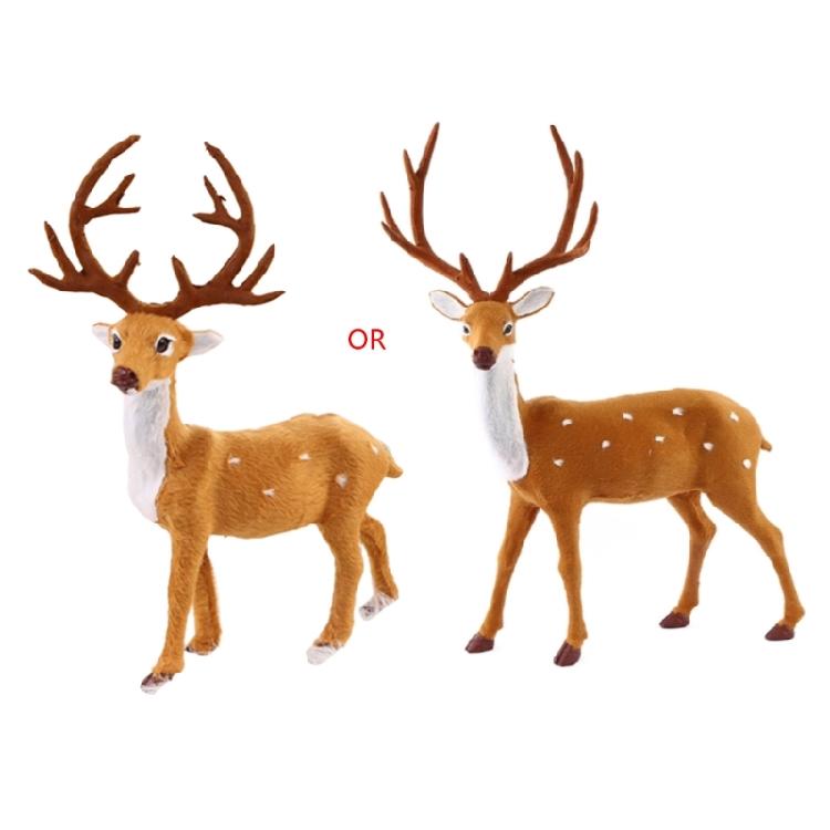 Deer Model Figurine Statues Decorations for Home Merry Christmas New Year Gifts