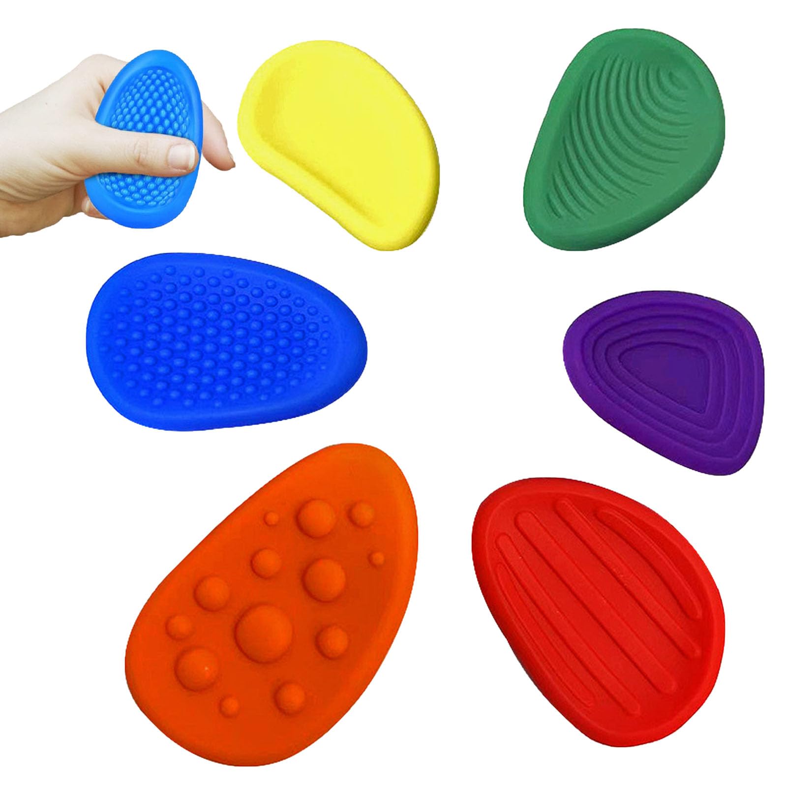 

HUIKKJP Sensory Stone Set of for Autism and Developmental Stress Anxiety and Tactile Stimulation Squeeze Fidget for Children and Random Colors Toys,