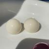 Exaggerated 1.8cm Half Round Big Simulated Round Earrings White Statement Earrings For Women Korean Earrings Jewelry Gift