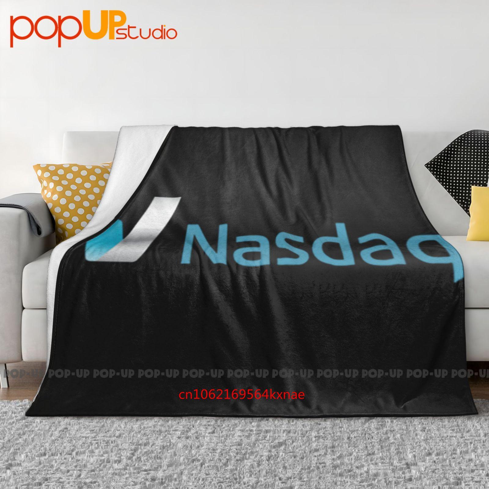 Логотип Nasdaq Фондовый рынок Инвестор Трейдер Ультрамягкое одеяло Покрывало Зимнее покрывало на диван Постельное белье 30x40in
