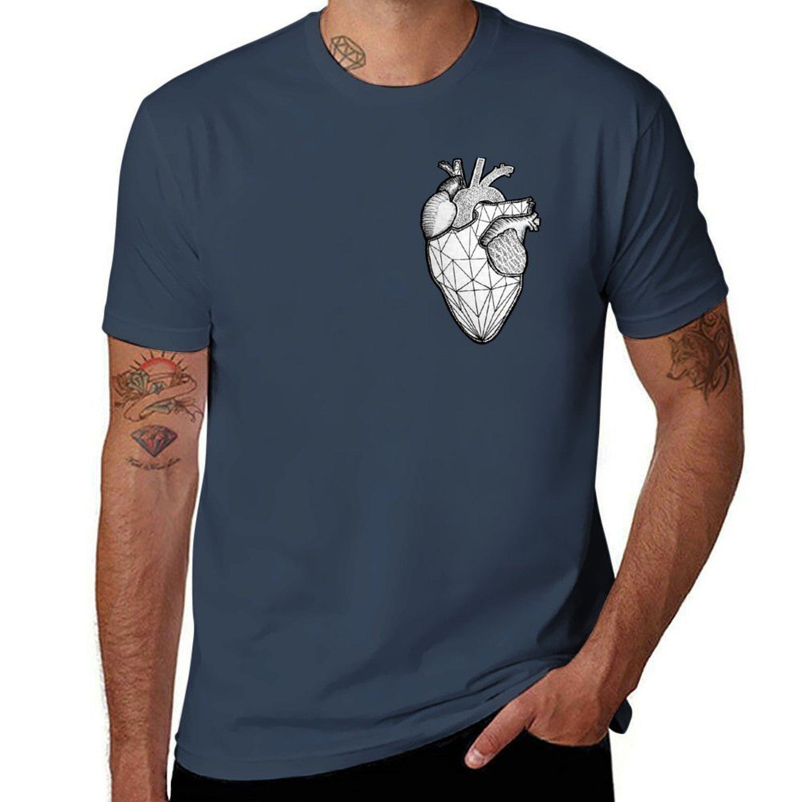 Geometric Heart Tshirt Plus Size Lightweight Tee Shirt S