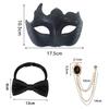 3 piece set Half Face Dance Mask Brooch Set Gentleman Party Cosplay Masquerade Prom Mask Painted Masquerade Mask Adult