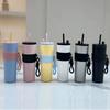 Stainless Steel Vacuum Insulated Travel Mug With Handle Straw Women 710ml Leakproof Cup Office Car Outdoor Use