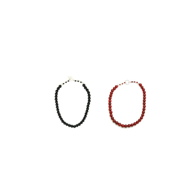 2024 Chinese Style Agate Beaded Necklace in Sterling Silver Clavicle Chain - High-End Fashion for Spring/Summer