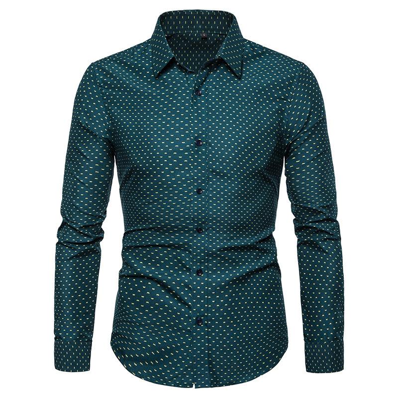 Men's Shirts Shirts Male Long Sleeve Slim Fit Business Casual Floral Man Shirt