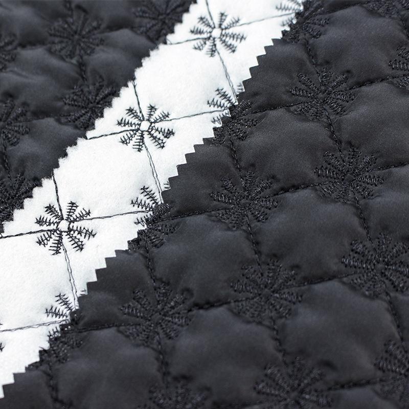 100X150CM Snowflake Embroidered Fabric Winter Warm Quilted Cotton Padded Material For Makeup Bag Hat Costume