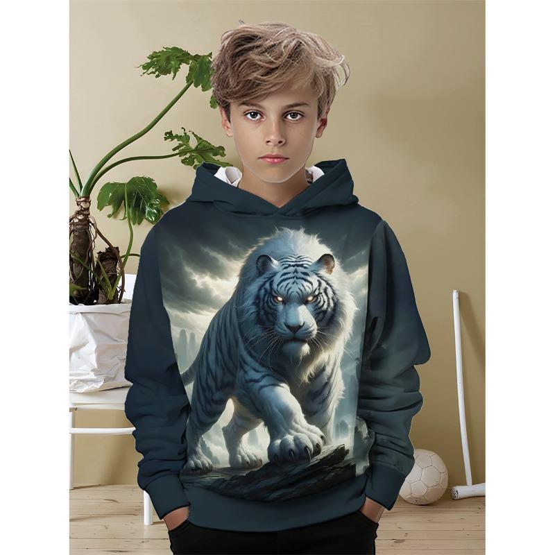 

3D White Tiger Printe Children s Boy s Clothing Girls Autumn Clothes Hoodies for Kids Clothes Boys Girl Sweat Shirt Outdoor