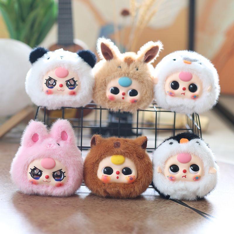 Three Baby Plush Toy Keychain Pp Cotton Stuffed Cute Backpack Gift Accessory