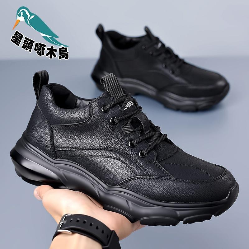 Men's Shoes Spring 2025 New Casual Leather Shoes Men's Running Sports Shoes Men's Soft Shoes