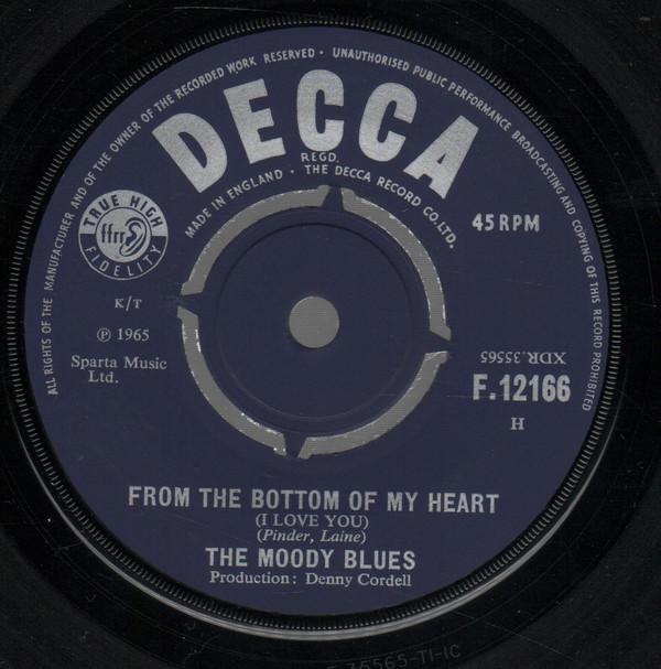 

7inch Record MOODY BLUES - From The Bottom Of My Heart (I Love F12166 DECCA 1965 UK Rock Used
