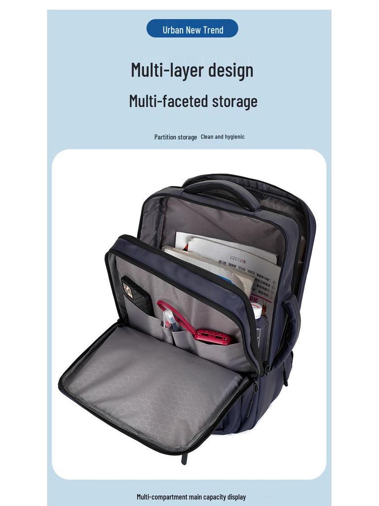 Cross-Border Multifunctional Large Capacity Backpack: Stylish Breathable Laptop Bag for Work, Commute, and Travel