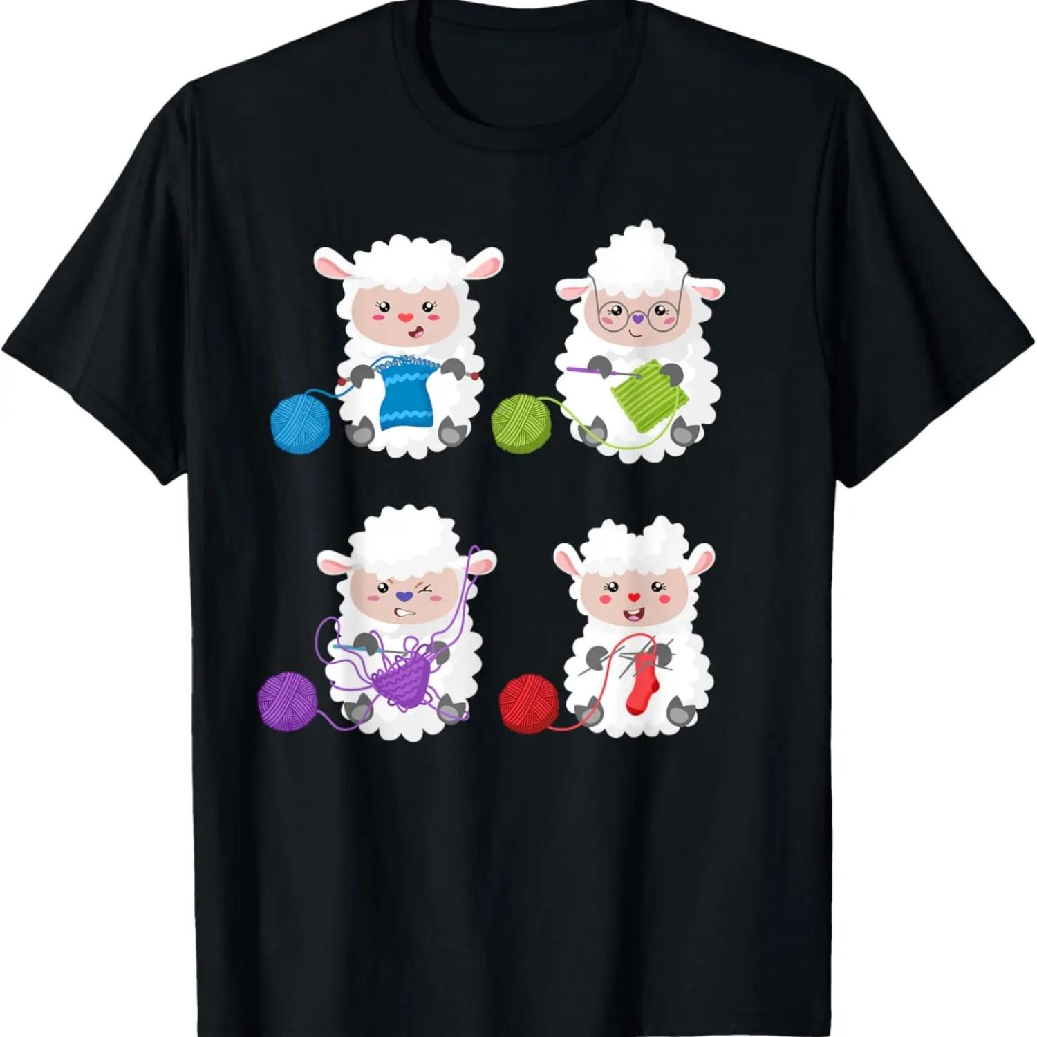 Knit Crochet Knitter Gift Crocheting Sheep Knitting Lover T-Shirt S чёрный