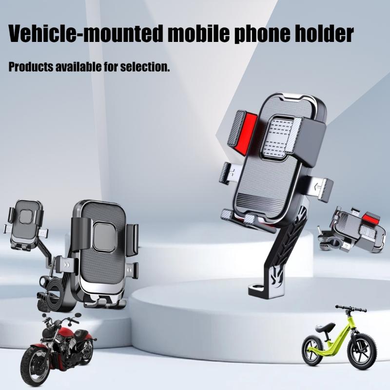 Motorcycle Handlebar/Rearview Mirror Mount Phone Holder Scooter Bike Phone Cradles 360 Degree Rotating Shockproof Stand