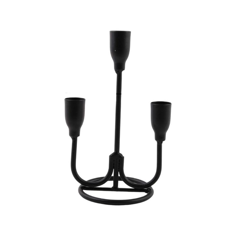 Retro 3 Arm Iron Candelabra Taper Candlestick Candle Holders For Table Centerpiece And Ambients Lighting Home Decoration