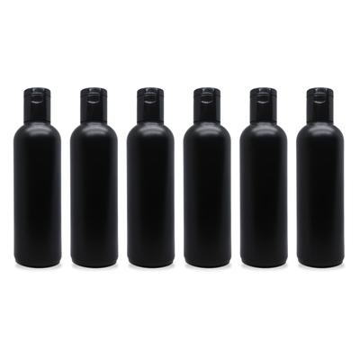 MYOC Leere Schwarze HDPE-Flasche mit Disc-Klappdeckel Nachfüllbar Wiederverwendbar Kosmetikbehälter für Lotion Shampoo Öl Toner Serum Spülung BPA-frei L