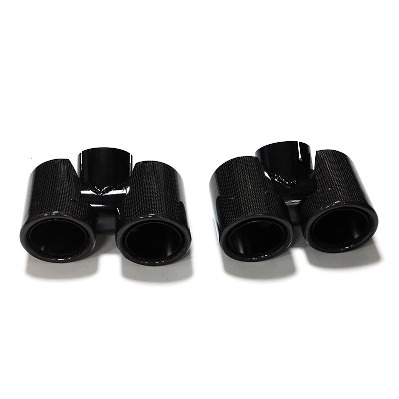 Black Stainless Steel Quad Exhaust Tips for 20-24 Land Rover Defender 90/110
