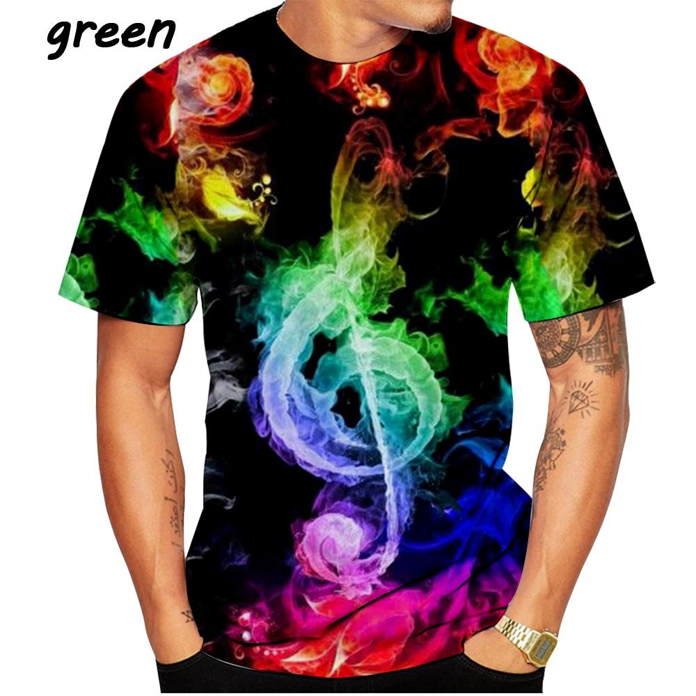 

Чоловіча та жіноча футболка Модна Повсякденна Весела Футболка з Круглим Вирізом та Художнім Дизайном Новий 3D Друк Музична Нота Літо 6XL