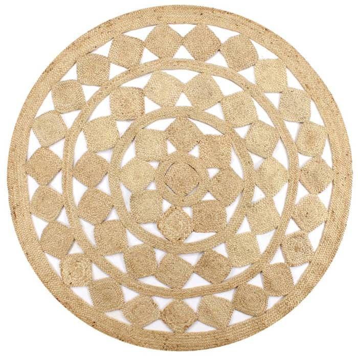 Tapis - vidaXL - Jute tressée - 90 cm - Rond - Naturel