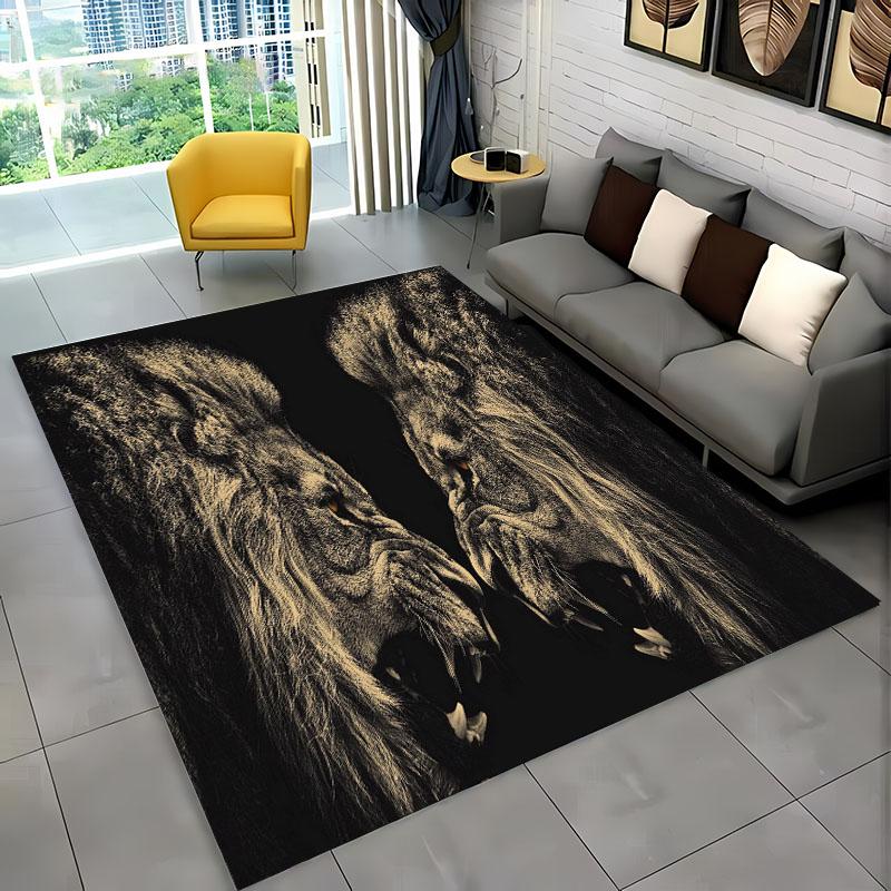 3D Dream Lion Animals Cartoon Carpet Rug for Home Living Room Bedroom Sofa DoormatDecor,Kid Play Area Rug Non-slip Floor MatGift
