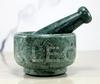KLEO 5" Diameter Natural Stone Marble Mortar and Pestle Set Spice Grinder, Medicine Masher (Green)