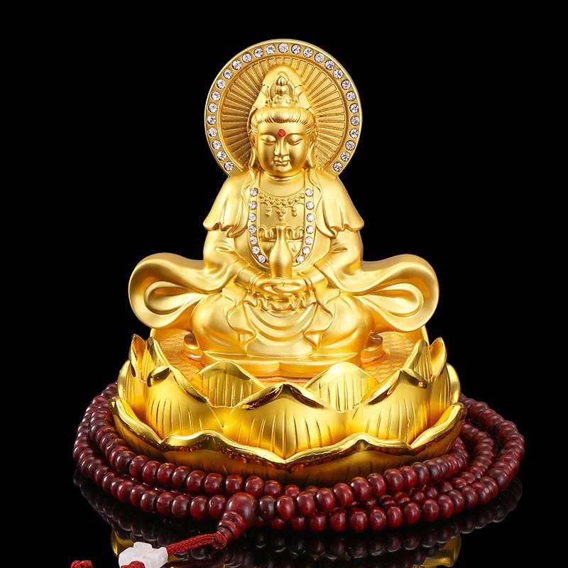 Double-Sided Alloy Guanyin Buddha Car Ornament for Center Console
