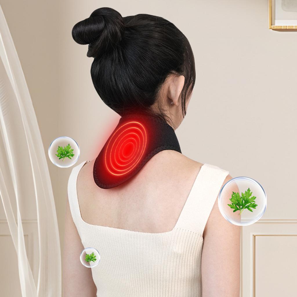 Nackenheizkissen mit 3 Heizstufen, Massage, elektrischer Nackenwärmer zur Schmerzlinderung, USB-Aufladung, Schulterheizkissen für Nackensteifheit, fördert die Durchblutung